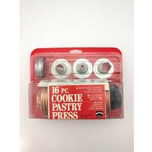 Vintage Mirro 16 Pc Cookie Pastry Press M-0358-22 Holiday New Open Box